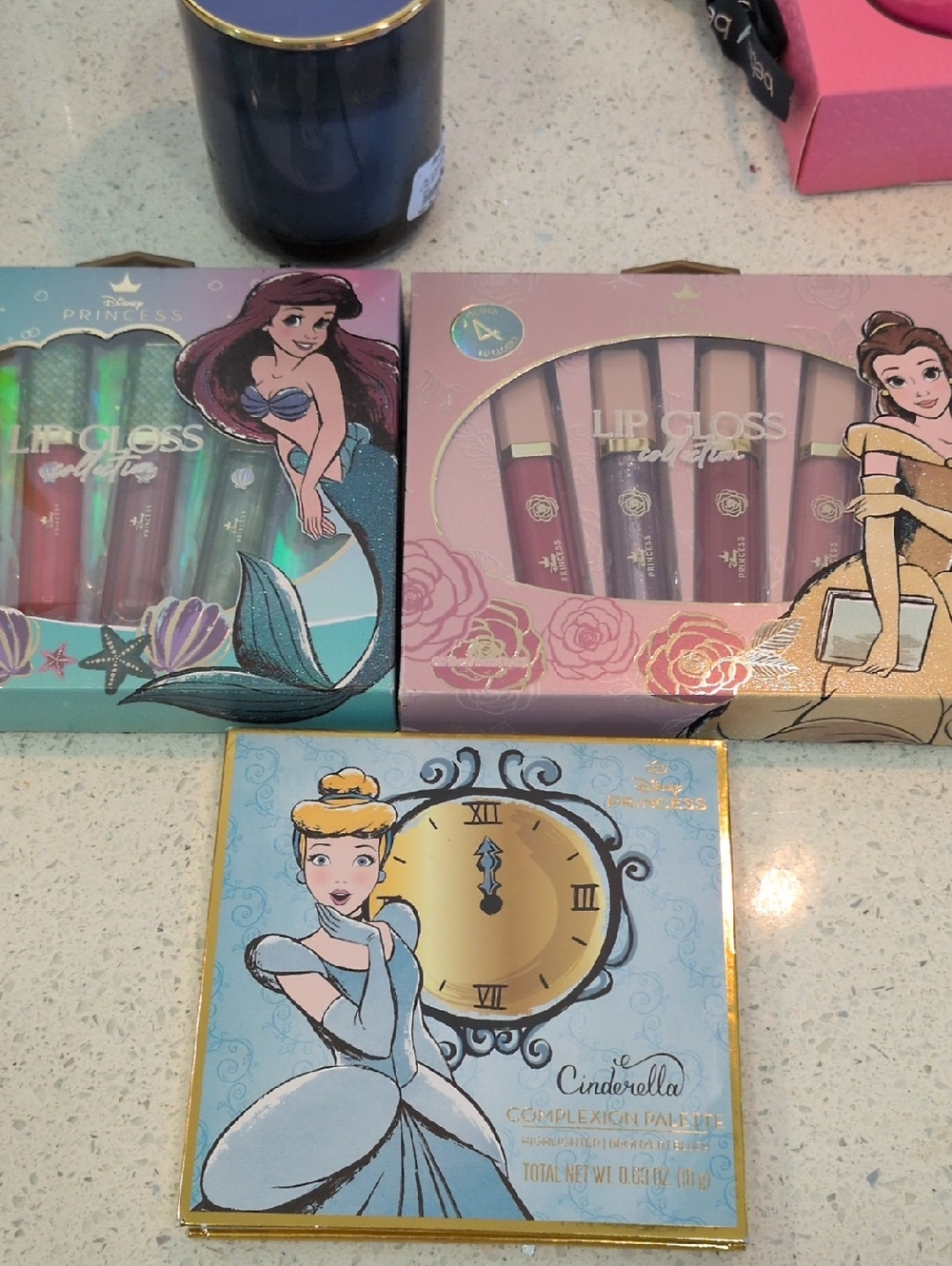 DISNEY PRINCESSes Lip Gloss  Sets in And  Cinderella Complexion Palette